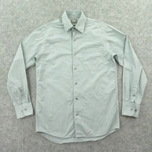 Lacoste Shirt Mens Medium Gray Button Up Plaid Long Sleeve Croc Logo